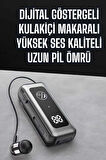 Kablolu Makaralı Bluetooth Kulaklık Uzun Pil Ömrü Dijital Göstergeli