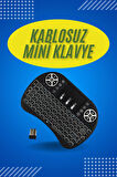 Işıklı Kablosuz Mini Klavye ve Dokunmatik Mouse Seti Türkçe Kablosuz