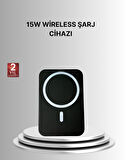 360° Döner Başlıklı MagSafe Araç Telefon Tutucu 15W Güvenli Kablosuz Şarj
