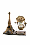 Dekoratif Eyfel Kulesi ve Kum Saati Vintage Tarzı Masa Süsü Biblo