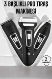 3 Başlıklı Profesyonel Tıraş Makinesi