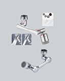 180° Dönebilen Robotik Kollu Musluk Başlığı – 2 Modlu Su Akışı ve Kolay Montaj