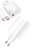 Beyaz Ultra Plus Hızlı Şarj Seti Şarj Adaptörü ve Kablosu 67W