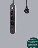 3 USB Çıkışlı Hızlı Şarjlı Anahtarlı Üçlü Priz