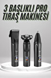 Dijital Göstergeli 3 Başlıklı Tıraş Makinesi Islak Kuru Lazer Öncesi Günlük