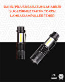 Taşınabilir Şarjlı LED Fener - 4 Modlu, 2000LM, Ayarlanabilir Odak