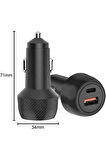 Hızlı Oto Şarj Cihazı 38W Çift Girişli HIzlı Şarj Oto Çakmaklık Type-C