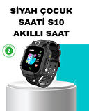S10 Siyah Akıllı Çocuk Saati Konum Takip ve Güvenlik Özellikli