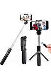 Selfie Çubuğu Tripod Bluetooth Kumandalı Selfie Çubuğu Telefon Tutucu