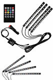 12 Ledli RGB Işıklı Araç Içi Ayak Altı Led Oto Ampul Kumandalı 7 Renk
