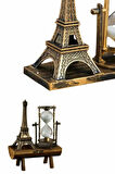 Eyfel Kulesi Tasarım Kum Saati Kristalleştirilmiş Kum Saati Dekoratif Ahşap Görünüm