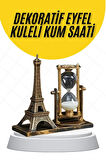 Dekoratif Eyfel Kulesi ve Kum Saati Vintage Tarzı Masa Süsü Biblo