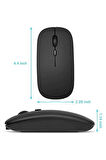 Kablosuz Mouse Fare Şarjlı Bluetooth Wireless Çift Modlu Sessiz