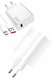 Beyaz Ultra Plus Hızlı Şarj Seti Şarj Adaptörü ve Kablosu 67W