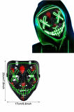 Led Işıklı Neon Maske Cadılar Bayramı Maskesi Korkunç Korku Maskesi