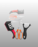 Çok Fonksiyonlu Mutfak Makas Seti – Makas, Bileyici ve Soyacak Dahil (Kopya)