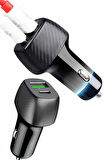 Araç İçi Şarj Cihazı 38W Güç Kapasiteli Type-C Girişli Araba Çakmaklık