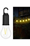 Şarjlı Dekoratif Kamp Lambası Askılı Ampul Led Işık Type-C Girişli