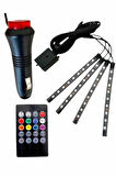 Araç Içi Aydınlatma Kumandalı 12 Led Ayak Altı Led Ambiyans Işığı Sese Duyarlı Kumandalı