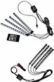 12'Lİ Şerit Led Işık RGB Sese ve Müziğe Duyarlı Araç İçi Ayak Altı