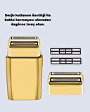 Erkek Saç Sakal Tıraş Makinesi Kablolu Altın Renk Dayanıklı