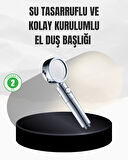 Kolay Montajlı 3 Modlu Yüksek Basınç Duş Başlığı