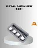 Paslanmaz Metal Buz Küpleri Seti Klipsli Sulandırmadan Soğutma Özellikli