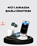 Apple Uyumlu Kablosuz Şarj İstasyonu 4 Cihaz Destekli ve Hızlı Şarjlı