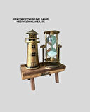 Deniz Feneri Şeklinde El Yapımı Kum Saati – Ev ve Ofis İçin Zarif Süs