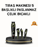 Erkek Bakım Seti 5’i 1 Arada Şarjlı Paslanmaz Çelik Başlıklı