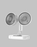 Kablosuz USB Şarjlı 720° Döner Masaüstü Fan – Çift Taraflı Serinlik ve Gece Lambası
