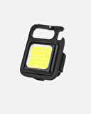 Şarjlı COB LED Anahtarlık Fener – 4 Modlu, Manyetik ve Katlanabilir Standlı