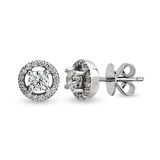 0.24 Ct Etrafı Taşlı Tektaş Pırlanta Küpe TKPE11