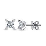 0.18 Ct Tektaş Pırlanta Badem Tırnak Küpe TKPE2