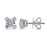 0.30 Ct Tektaş Pırlanta Kalp Tırnak Küpe TKPE6