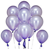 20 Adet 12 İnç 30 Cm Metalik Lila Balon Doğum Günü Süsleme