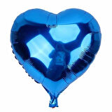 1 Adet 18 İnç 45 Cm Kalp Folyo Balon Mavi