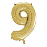 1 Adet 34 İnç 85 Cm Gold Folyo Balon Helyum Balon 9 Yaş Balonu 9 Rakam Balon