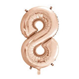 1 Adet 34 İnç 85 Cm Rose Gold Folyo Balon Helyum Balon 8 Yaş Balonu 8 Rakam Balon