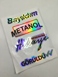 Hologram Arka Cam Sticker Etiket Model 018