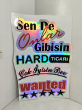 Hologram Arka Cam Sticker Etiket Model 005