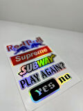 Hologram Arka Cam Sticker Etiket Model 004