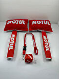 Motul Oto Konfor Seti (Boyun Yastığı, Kemer Pedi, ayna ipi, cam süsü 6 parça)