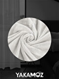 Yakamoz Ekru Renk Keten Görünümlü Ekstraforlu Tül Perde Linen Touch Serisi
