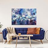 TABLOLIFE Derin Mavi - Yağlı Boya Dokulu Tablo 60X90,Çerçeve;Çerçevesiz