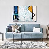 TABLOLIFE Buz Mavisi - Yağlı Boya Dokulu Tablo 60X90,Çerçeve;Siyah