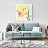 TABLOLIFE Renkli Kelebek - Yağlı Boya Dokulu Tablo 80X80,Çerçeve;Çerçevesiz