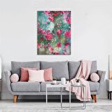 TABLOLIFE Pembe Ütopya  - Yağlı Boya Dokulu Tablo 60X90,Çerçeve;Siyah
