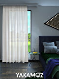 Yakamoz Kirli Beyaz Keten Görünümlü Ekstraforlu Tül Perde Linen Touch Serisi