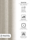 Pastel Bej Renk Keten Görünümlü Ekstraforlu Tül Perde Ütü Istemez
